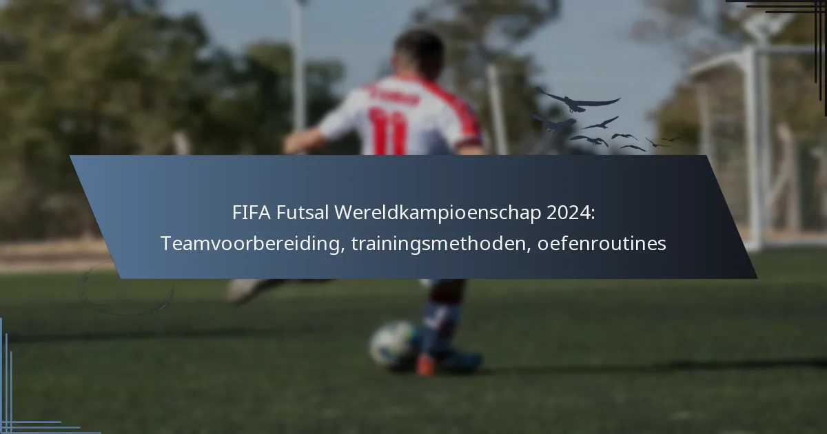 FIFA Futsal Wereldkampioenschap 2024: Teamvoorbereiding, trainingsmethoden, oefenroutines