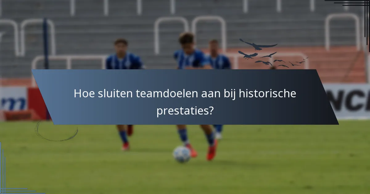 Hoe sluiten teamdoelen aan bij historische prestaties?