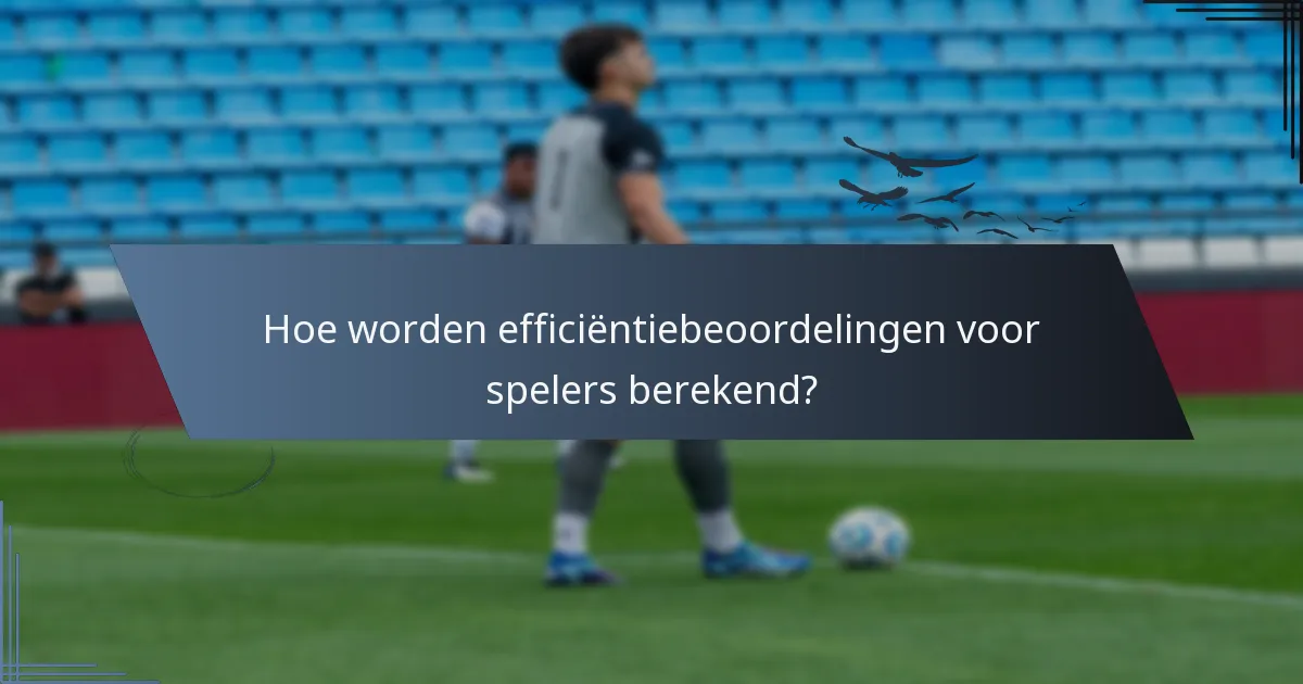 Hoe worden efficiëntiebeoordelingen voor spelers berekend?