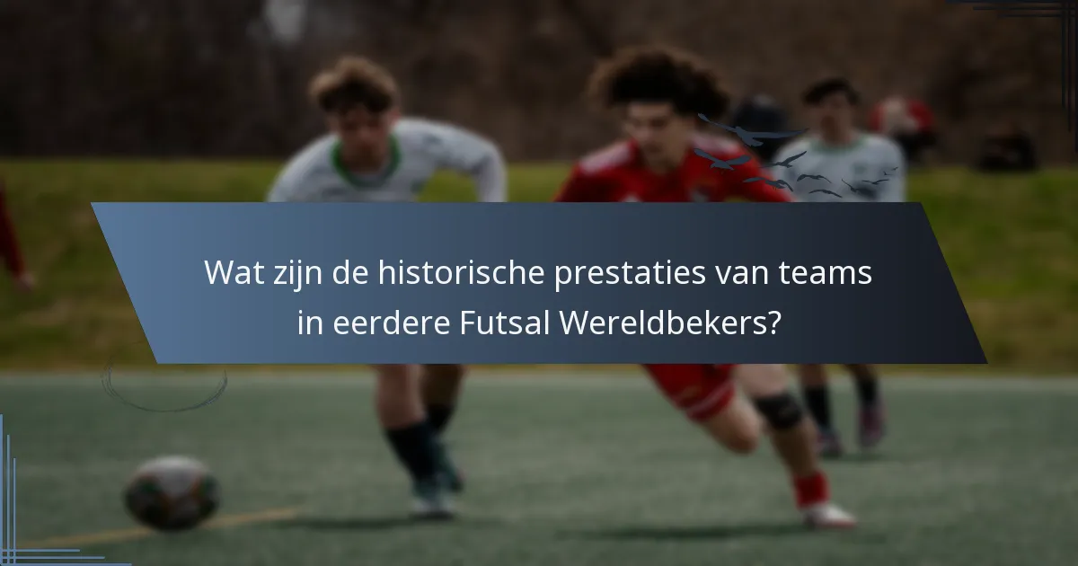 Wat zijn de historische prestaties van teams in eerdere Futsal Wereldbekers?