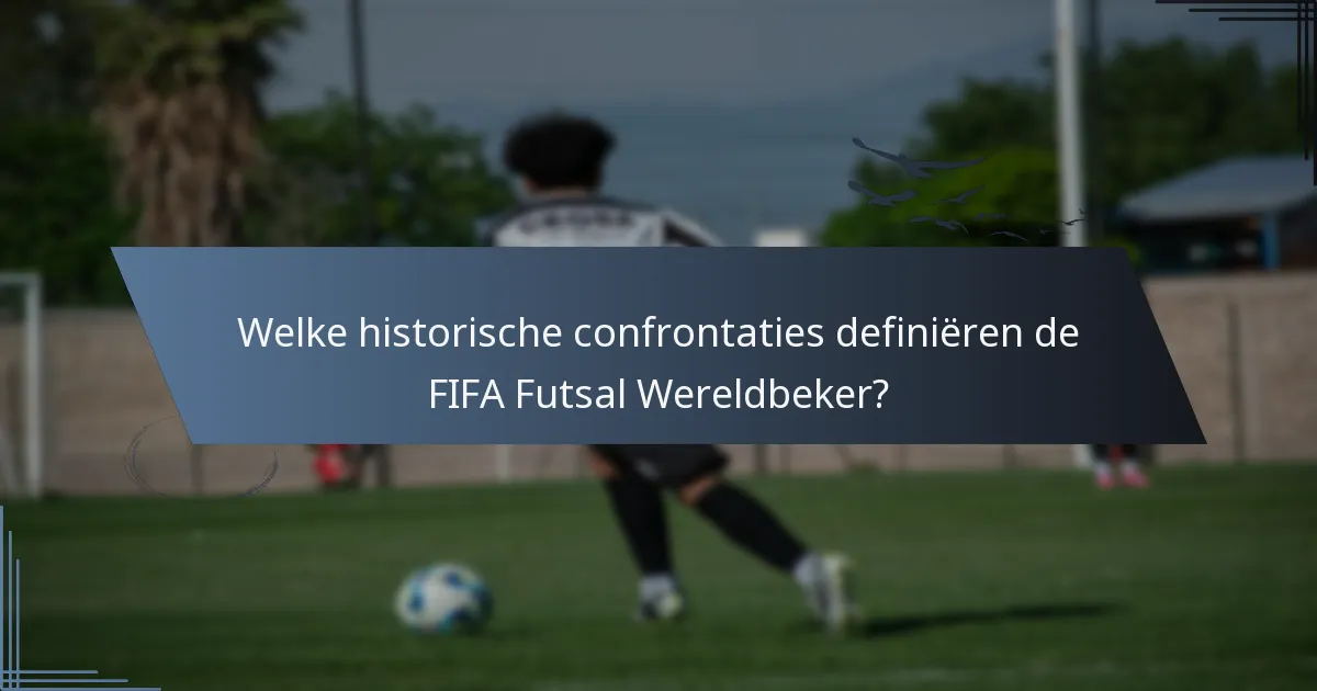 Welke historische confrontaties definiëren de FIFA Futsal Wereldbeker?
