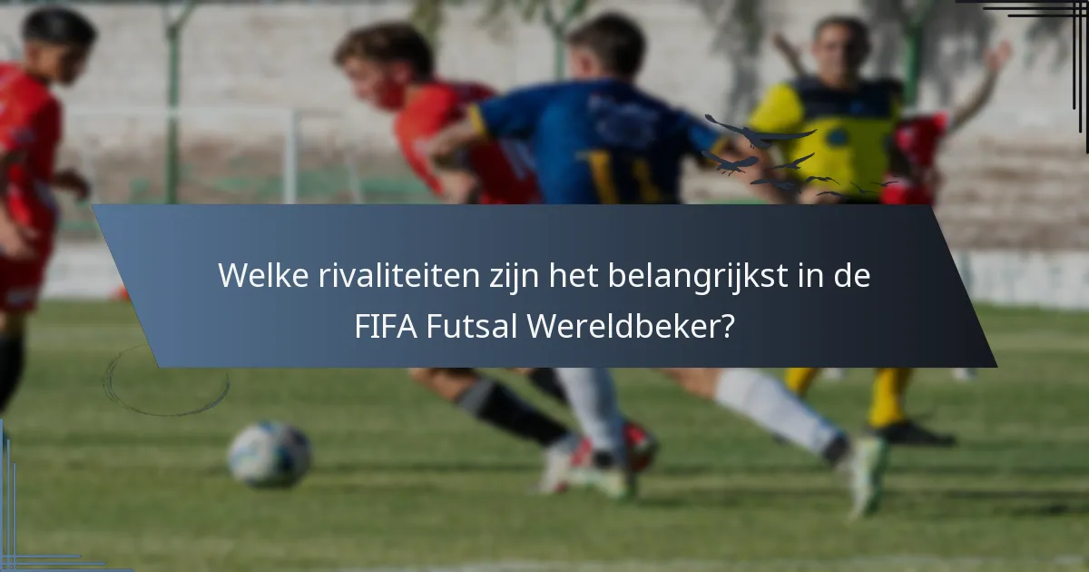 Welke rivaliteiten zijn het belangrijkst in de FIFA Futsal Wereldbeker?